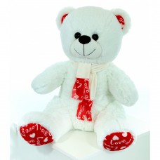 Ведмежа з шарфом біле В147/1 50см