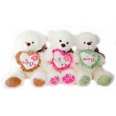Ведмедик з серцем муз. (серце 3 кол.) 40 см 6792/40